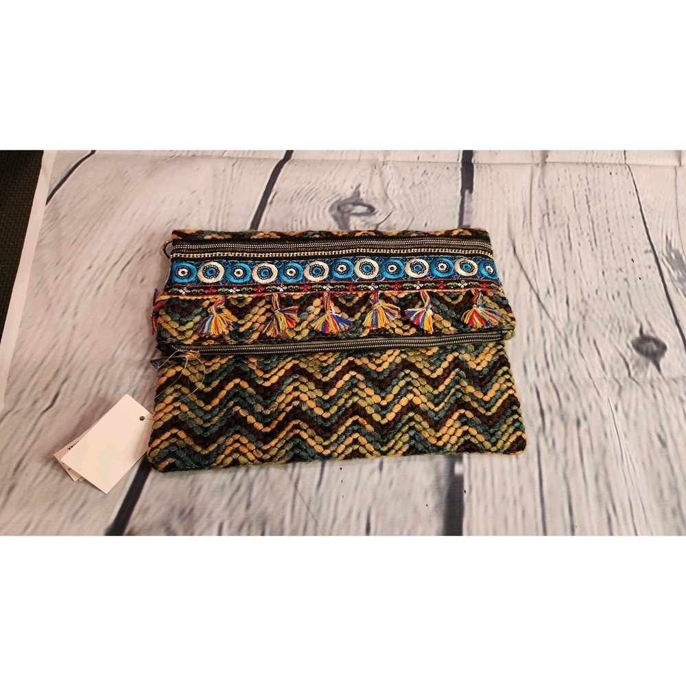 Woven Tweed‎ Boho Purse Crossbody Clutch NWOT Bag